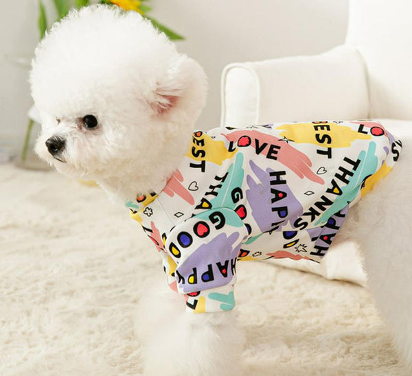 printemps et automne chiot chien chat pull deux pieds vêtements pour animaux de compagnie chemise de fond