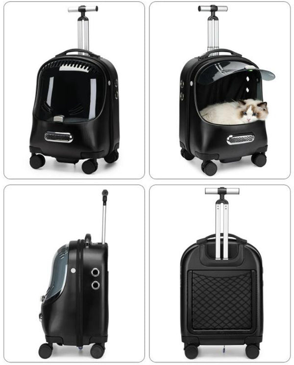 New pet cat bag space capsule pet cat backpack transparent outgoing cat carrying bag cat trolley backpack