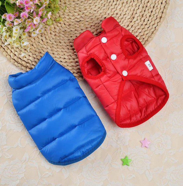 Small dog vest plus velvet thick down cotton vest autumn and winter coat