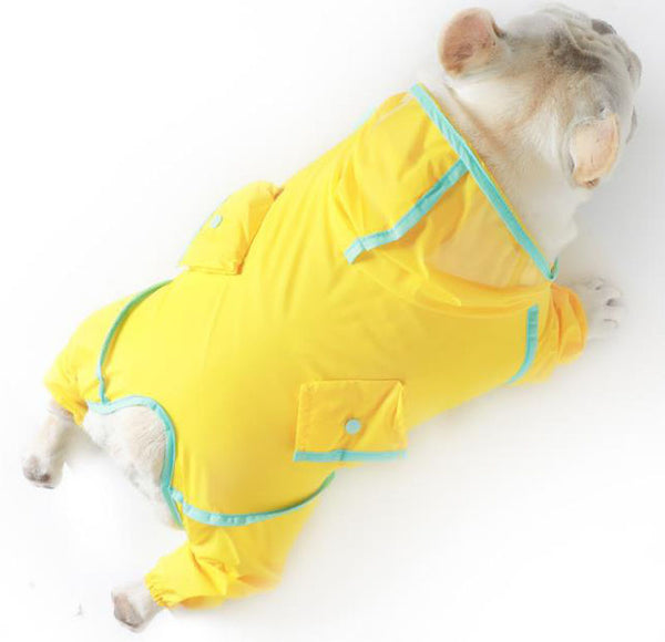 Bull dog teddy bear all-inclusive raincoat rainy dog walking dog small and medium-sized dog four-legged raincoat clothes