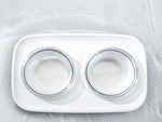 Oblique mouth double bowl to protect cervical spine pet food bowl and drinking bowl