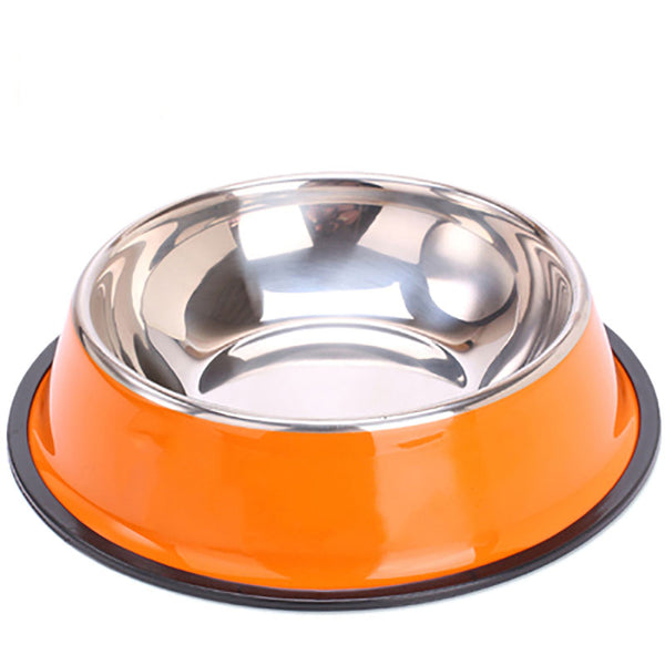 Painted stainless steel pet single bowl