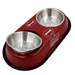 Pet food drinking double bowl