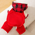 Autumn and winter dog plaid colorblock overalls four-legged clothes