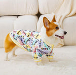 Autumn and winter full-print English corgi sweater small and medium-sized dogs and dogs two-legged fleece warm spring pet dog clothes