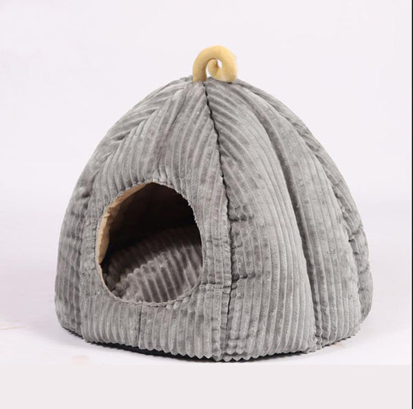 Winter warm closed removable and washable large yurt pumpkin cat litter nest