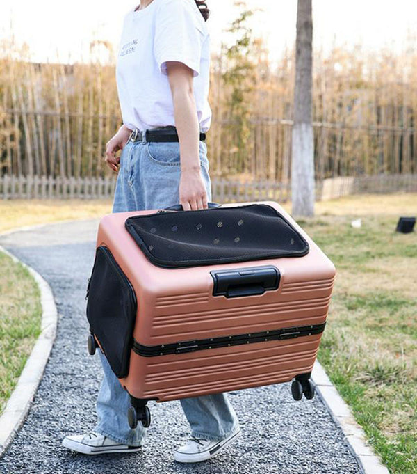 nouveau sac pour animaux de compagnie grande boîte à air pour animaux de compagnie PC valise à roulettes universelle pour animaux de compagnie