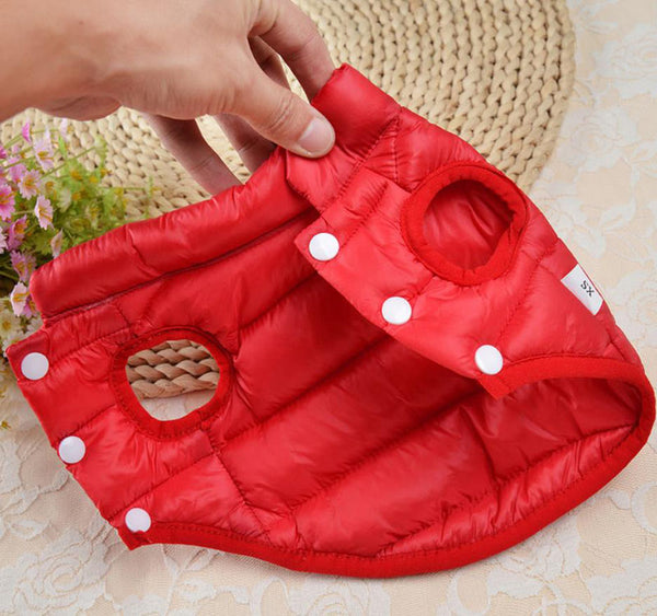 Small dog vest plus velvet thick down cotton vest autumn and winter coat