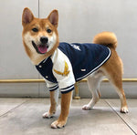 Pet autumn and winter clothing tide brand small and medium dog baseball uniform warm jacket