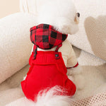 Autumn and winter dog plaid colorblock overalls four-legged clothes