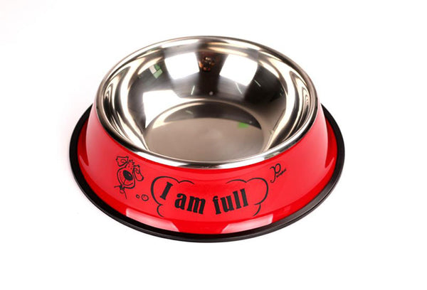 Painted stainless steel pet single bowl