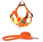 Reflective breathable leash for pet chest harness