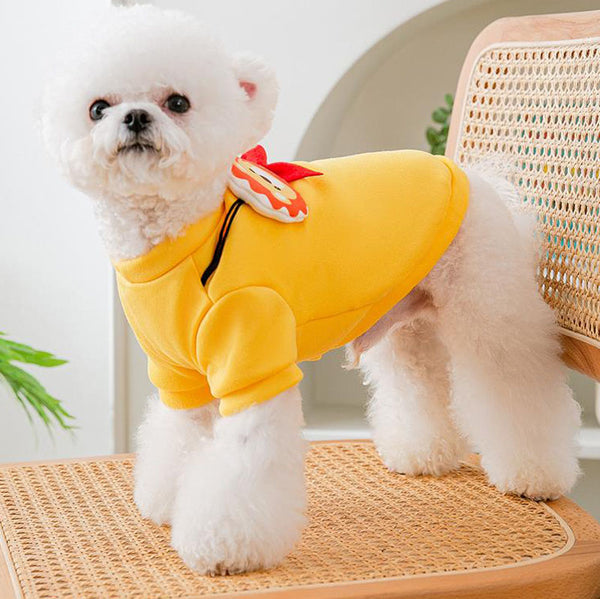 Autumn and winter small and medium-sized dog thin fleece sweater two feet cute wind warm pet dog clothes