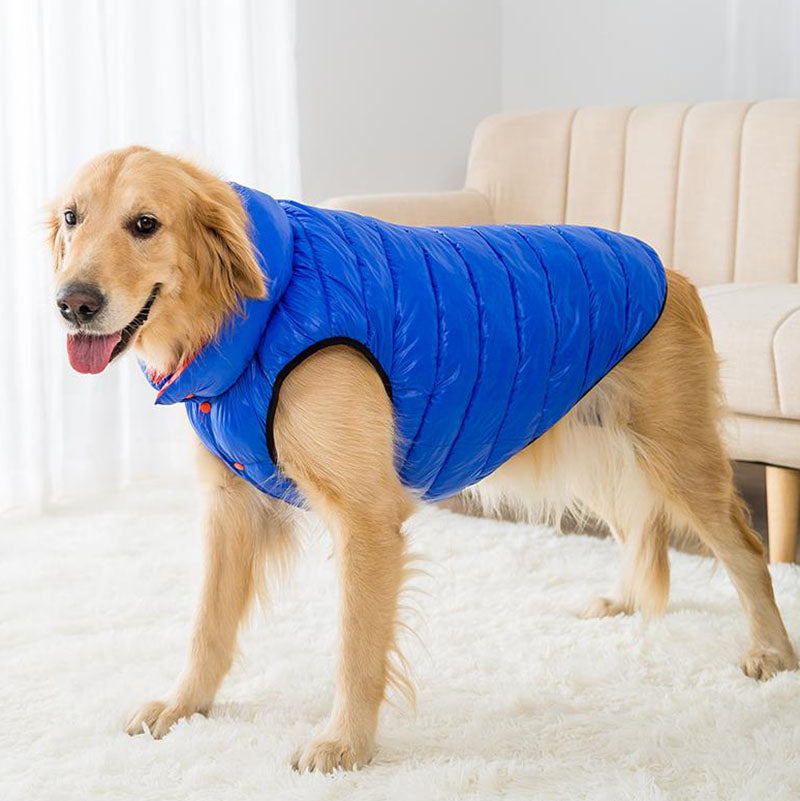 Autumn and winter medium large dog cotton coat both sides wear