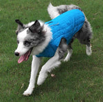 Autumn and winter pet waterproof clothes two-color plaid dog padded winter jacket