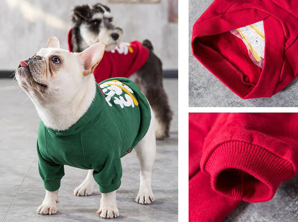 Vêtements d'automne et d'hiver pour le pull pour chien Fadouxelari Pug