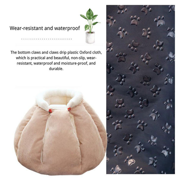 Winter new style plus velvet thick warmth semi-closed pet nest