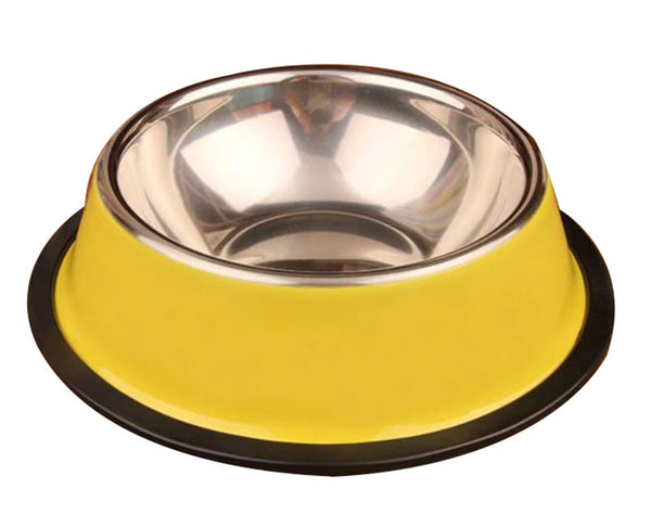 Painted stainless steel pet single bowl