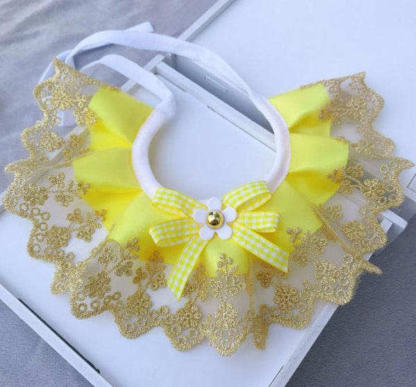 Pet dog cat sweet lace bib