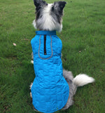 Autumn and winter pet waterproof clothes two-color plaid dog padded winter jacket