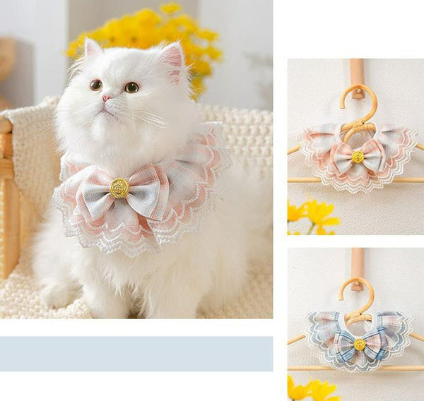 Cat Dog Plaid Lace Collar