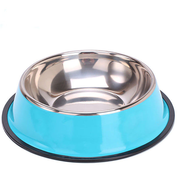 Painted stainless steel pet single bowl