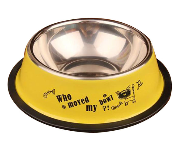 Painted stainless steel pet single bowl