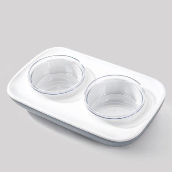 Oblique mouth double bowl to protect cervical spine pet food bowl and drinking bowl