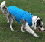 Autumn and winter pet waterproof clothes two-color plaid dog padded winter jacket