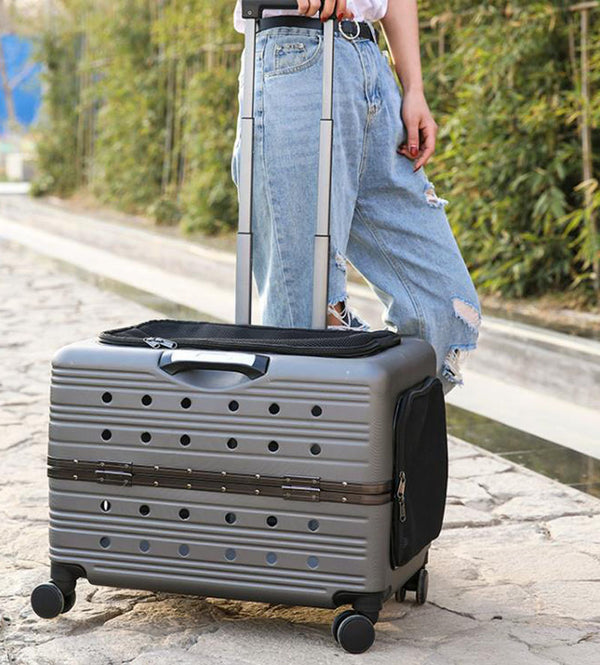 nouveau sac pour animaux de compagnie grande boîte à air pour animaux de compagnie PC valise à roulettes universelle pour animaux de compagnie