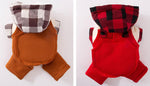 Autumn and winter dog plaid colorblock overalls four-legged clothes