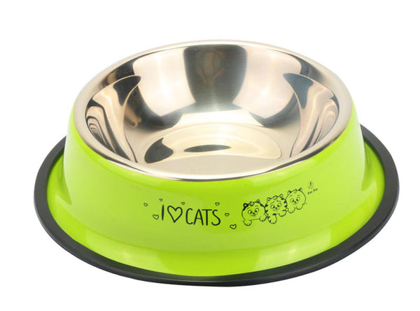 Painted stainless steel pet single bowl