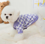 Autumn and winter fresh flower jacquard knitted cardigan puppy dog two-legged sweater