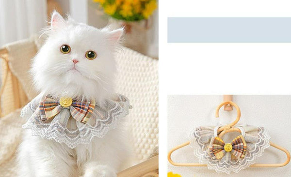 Cat Dog Plaid Lace Collar