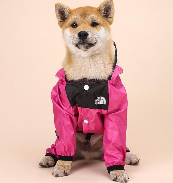 Dog four-legged transparent PU waterproof clothes pet all-inclusive hooded raincoat