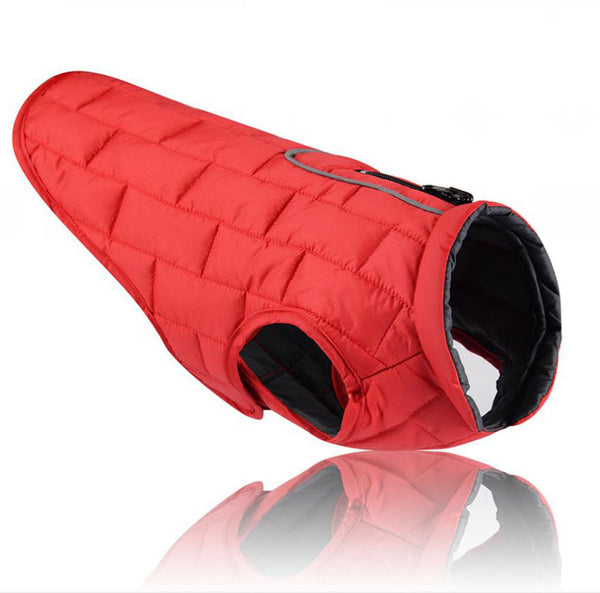 Autumn and winter pet waterproof clothes two-color plaid dog padded winter jacket