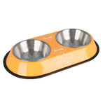 Pet food drinking double bowl