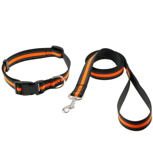 Nylon reflective traction rope collar set