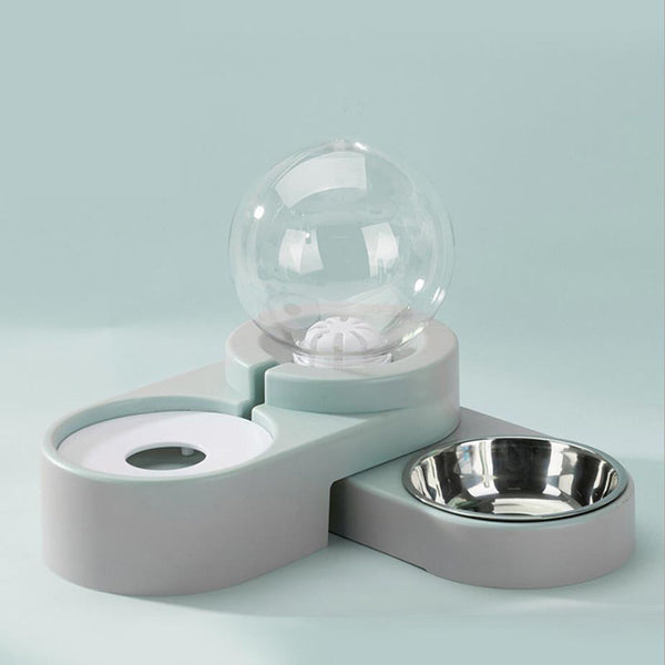 Ball type automatic water refilling double bowl