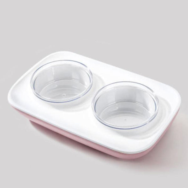 Oblique mouth double bowl to protect cervical spine pet food bowl and drinking bowl