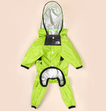 Dog four-legged transparent PU waterproof clothes pet all-inclusive hooded raincoat